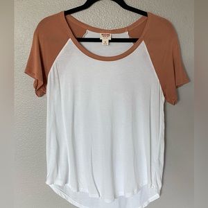 Orange/White Shortsleeved Baseball Tee
